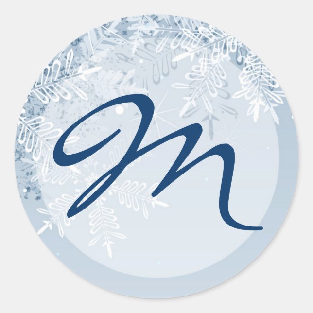20 - 1,5 Umschlag Aufkleber Kristallschneeflocken  (Vorderseite)