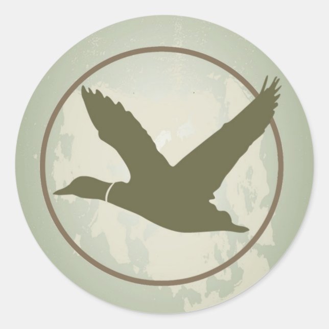 20 - 1,5 Umschlag Aufkleber-Land-Enten-Jagd Runder Aufkleber (Vorderseite)