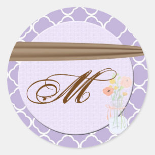 20 - 1,5 Umschlag Aufkleber Land Mason Jar Blume