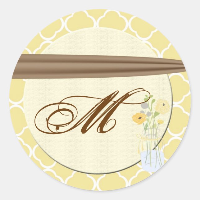 20 - 1,5 Umschlag Aufkleber Land Mason Jar Blume (Vorderseite)