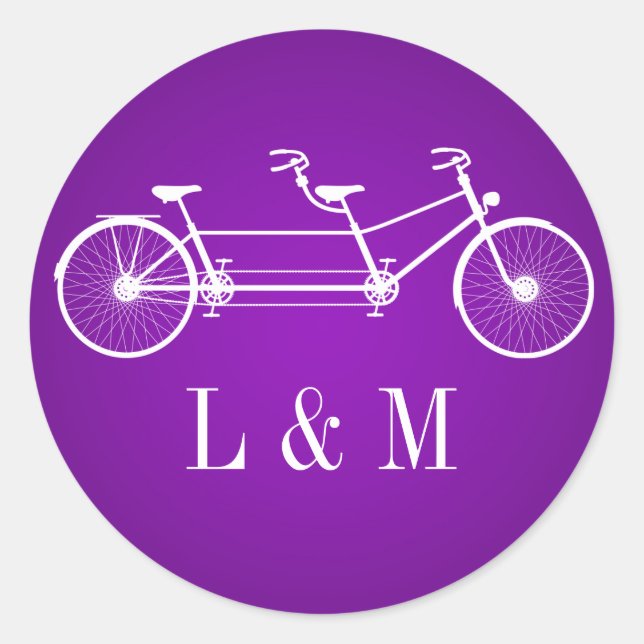 20 - 1,5 Umschlag Aufkleber Lila Doppelrad (Vorderseite)