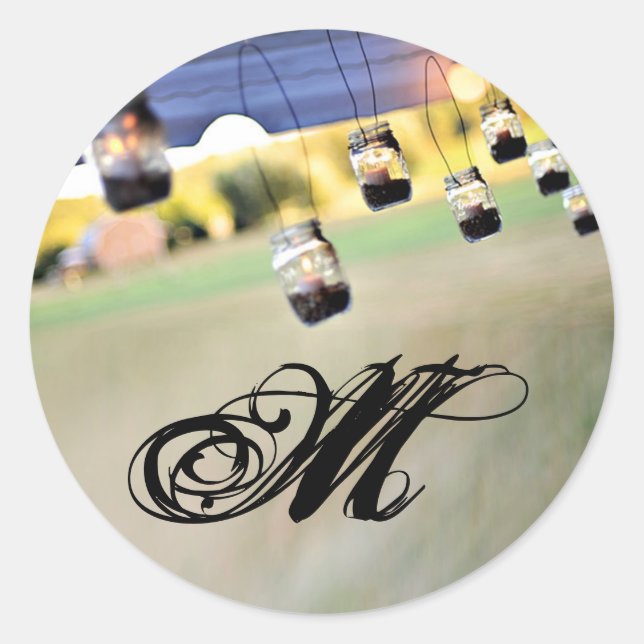 20 - 1,5 Umschlag Aufkleber Mason Jar Kerzenhalter (Vorderseite)