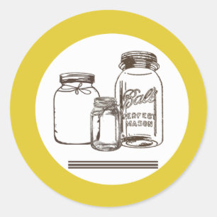 20 - 1,5 Umschlag Aufkleber Mason Jar Land Rustika