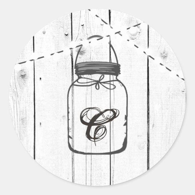 20 - 1,5 Umschlag Aufkleber Mason Jar String Light (Vorderseite)