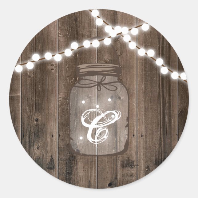 20 - 1,5 Umschlag Aufkleber Mason Jar String Light (Vorderseite)