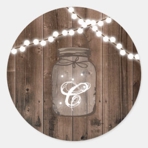 20 - 1,5 Umschlag Aufkleber Mason Jar String Light