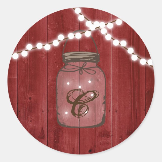 20 - 1,5 Umschlag Aufkleber Mason Jar String Light (Vorderseite)