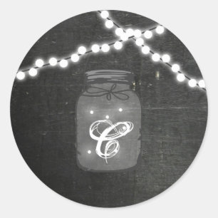 20 - 1,5 Umschlag Aufkleber Mason Jar String Light