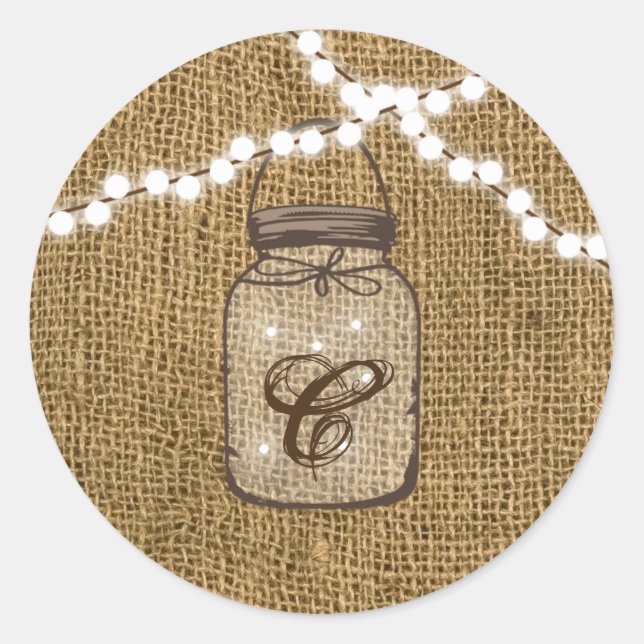 20 - 1,5 Umschlag Aufkleber Mason Jar String Light (Vorderseite)