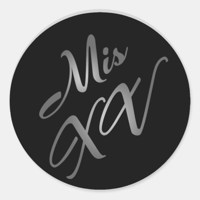 20 - 1,5" Umschlag Aufkleber Mis XV Silv Black Par (Vorderseite)