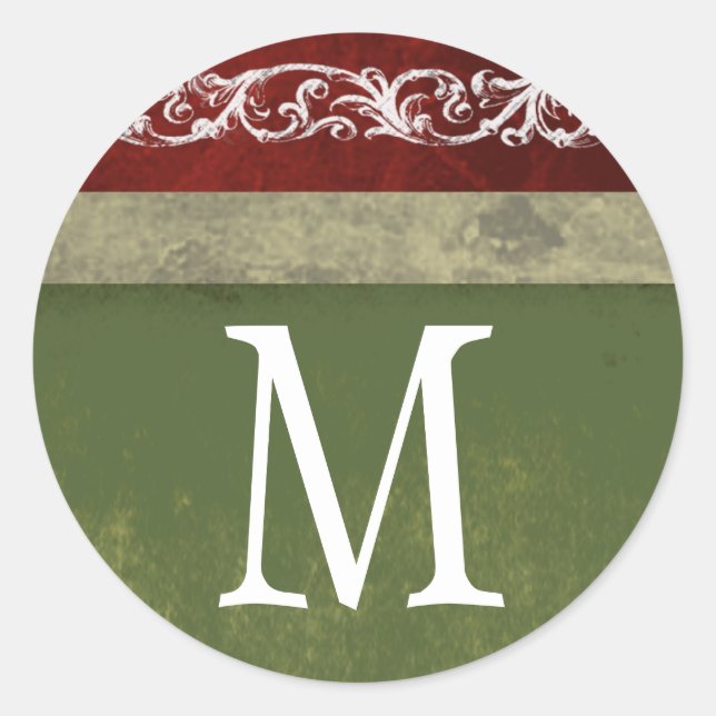 20 - 1,5 Umschlag Aufkleber Monogramm Weihnachten  (Vorderseite)