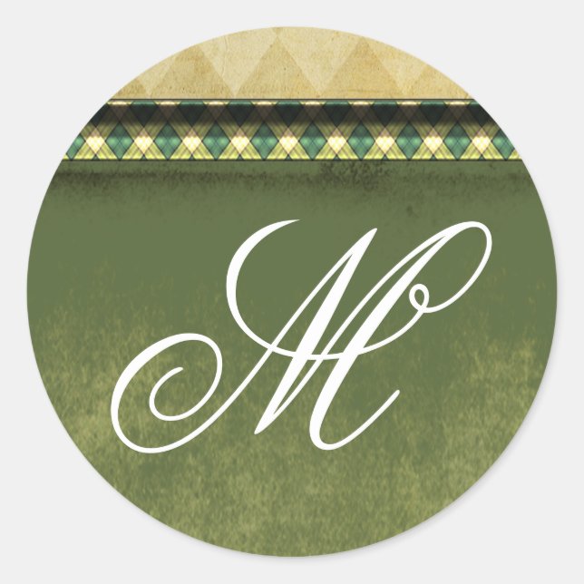 20 - 1,5 Umschlag Aufkleber Monogramm Weihnachten  (Vorderseite)