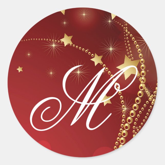 20 - 1,5 Umschlag Aufkleber Monogramm Weihnachten  (Vorderseite)