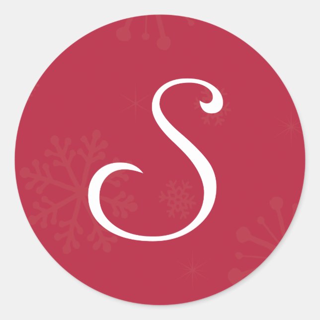 20 - 1,5 Umschlag Aufkleber Monogramm Weihnachten  (Vorderseite)