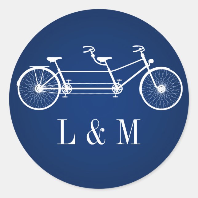 20 - 1,5 Umschlag Aufkleber Navy Blue Double Bike (Vorderseite)