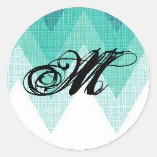 20 - 1,5 Umschlag Aufkleber Ombre Aquamarin Zickza