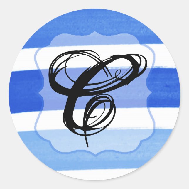 20 - 1,5 Umschlag Aufkleber Ombre Stripe Blue Line (Vorderseite)