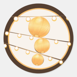 20 - 1,5 Umschlag Aufkleber Papierlampen auf braun