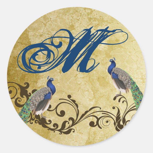 20 - 1,5 Umschlag Aufkleber Peacock Vintag Feather (Vorderseite)