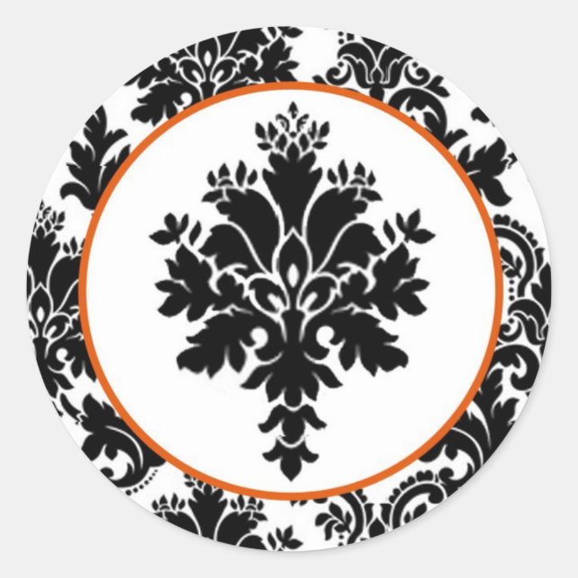 20 - 1,5 Umschlag Aufkleber Schwarzes Orange Damas (Vorderseite)