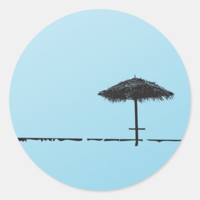 20 - 1,5 Umschlag Aufkleber Strandpalme (Vorderseite)