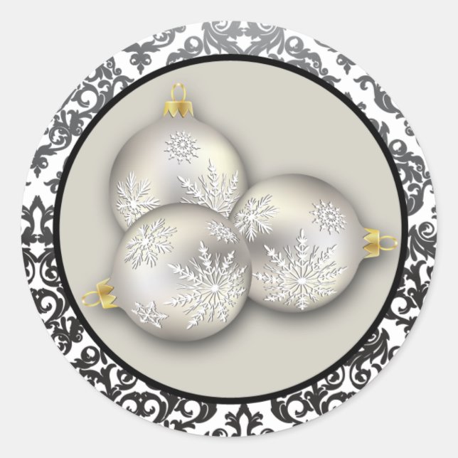 20 - 1,5" Umschlag Aufkleber Weihnachten SilberDam (Vorderseite)