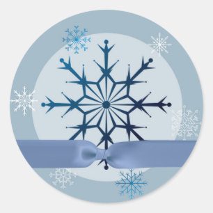 20 - 1,5 Zoll Umschlag Aufkleber Blauer Schneefloc
