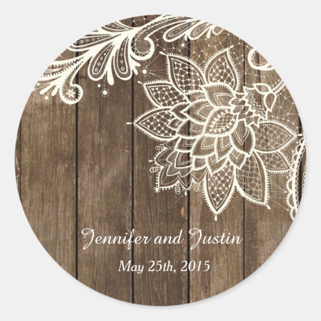 20 - 1,5 Zoll Umschlag Aufkleber Rustikales Spitze (Vorderseite)