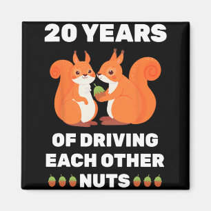 20. 20-jähriges Hochzeitsjubiläum Funny Couple für Magnet