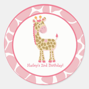 20 anpassbare Cupcake-Toppers Dschungel Giraffe Runder Aufkleber