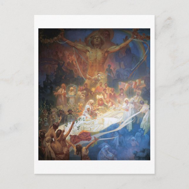 20 Apotheose der Slawen, Mucha Postkarte (Vorderseite)