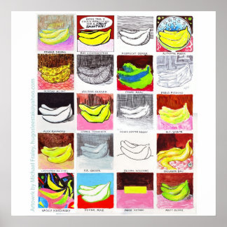 20 Bananen 3x3 Poster