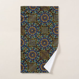 20 Blau und Gold Mandala Handtuch