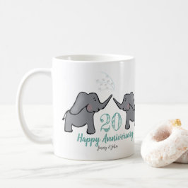 20. China Hochzeitstag niedlicher Elefant Kaffeetasse