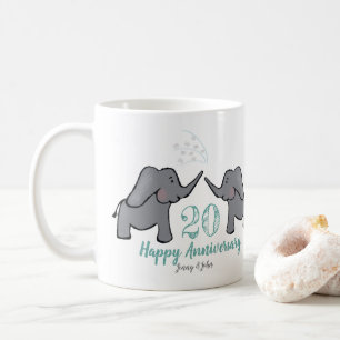 20. China Hochzeitstag niedlicher Elefant Kaffeetasse