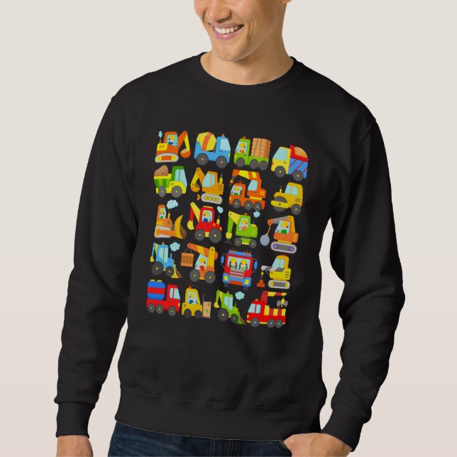 20 construction vehicles excavator truck cars cons sweatshirt (Vorderseite)
