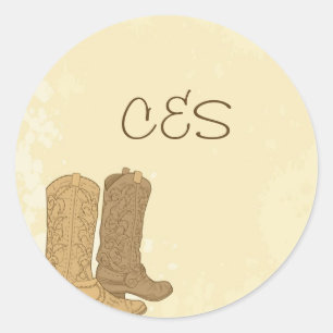 20 Cowboy-Gastgeschenk Hochzeit-Stickers Runder Aufkleber
