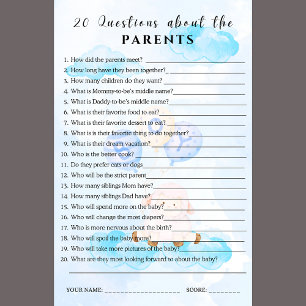 20 Dinge über das Kinderspielspiel Parents Shower