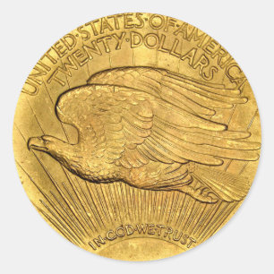 20 Dollar Eagle Gold Piece Klassiker Rundaufkleber Runder Aufkleber