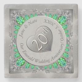 20. Emerald Anniversary Stone Untersetzer