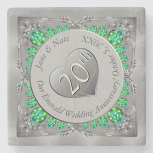 20. Emerald Anniversary Stone Untersetzer