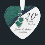 20. Emerald Wedding Anniversary Keepake Design Ornament<br><div class="desc">🥇 ORIGINAL COPYRIGHT ART DESIGN VON Donna Siegrist NUR AUF ZAZZLE VERFÜGBAR! 20. Emerald Wedding Jubiläum Keepake Design Ornament. ✔ HINWEIS: ÄNDERN SIE NUR DIE VORLAGEBEREICHE, DIE SIE BENÖTIGEN! 😀 Sie können den Text bei Bedarf entfernen und neu hinzufügen, was immer Sie möchten und welchen Schriftart Sie möchten. 📌 Wenn...</div>