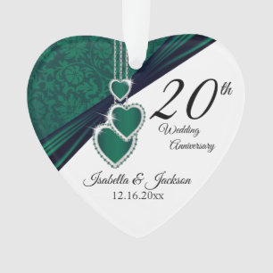 20. Emerald Wedding Anniversary Keepake Design Ornament