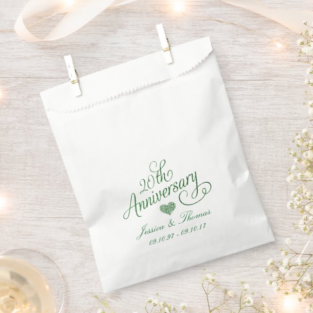 20. Emerald Wedding Jubiläum Gunst Bag Geschenktütchen (Ausgeschnitten)