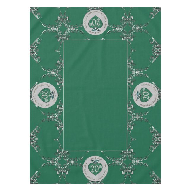 20. Emerald Wedding Jubiläum Tablecloth Tischdecke (Vorderseite)