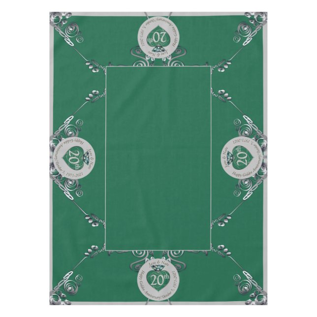 20. Emerald Wedding Jubiläum Tablecloth Tischdecke (Vorderseite)