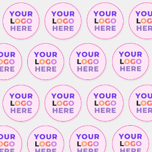 20 Firmenlogo für Werbeunternehmen, rosa Runder Aufkleber