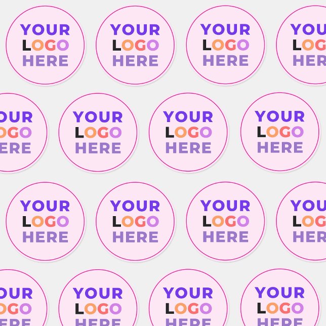 20 Firmenlogo für Werbeunternehmen, rosa Runder Aufkleber (pink bulk stickers)