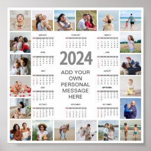 20 Foto-Collage 2024 Jahresübersichtskalender Poster