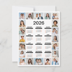 20 Foto-Collage 2026 Jahresübersichtskalender Karte